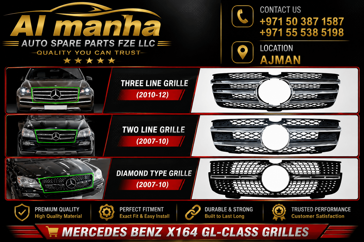 MERCEDES BEZNZ X164 GL-CLASS GRILLES