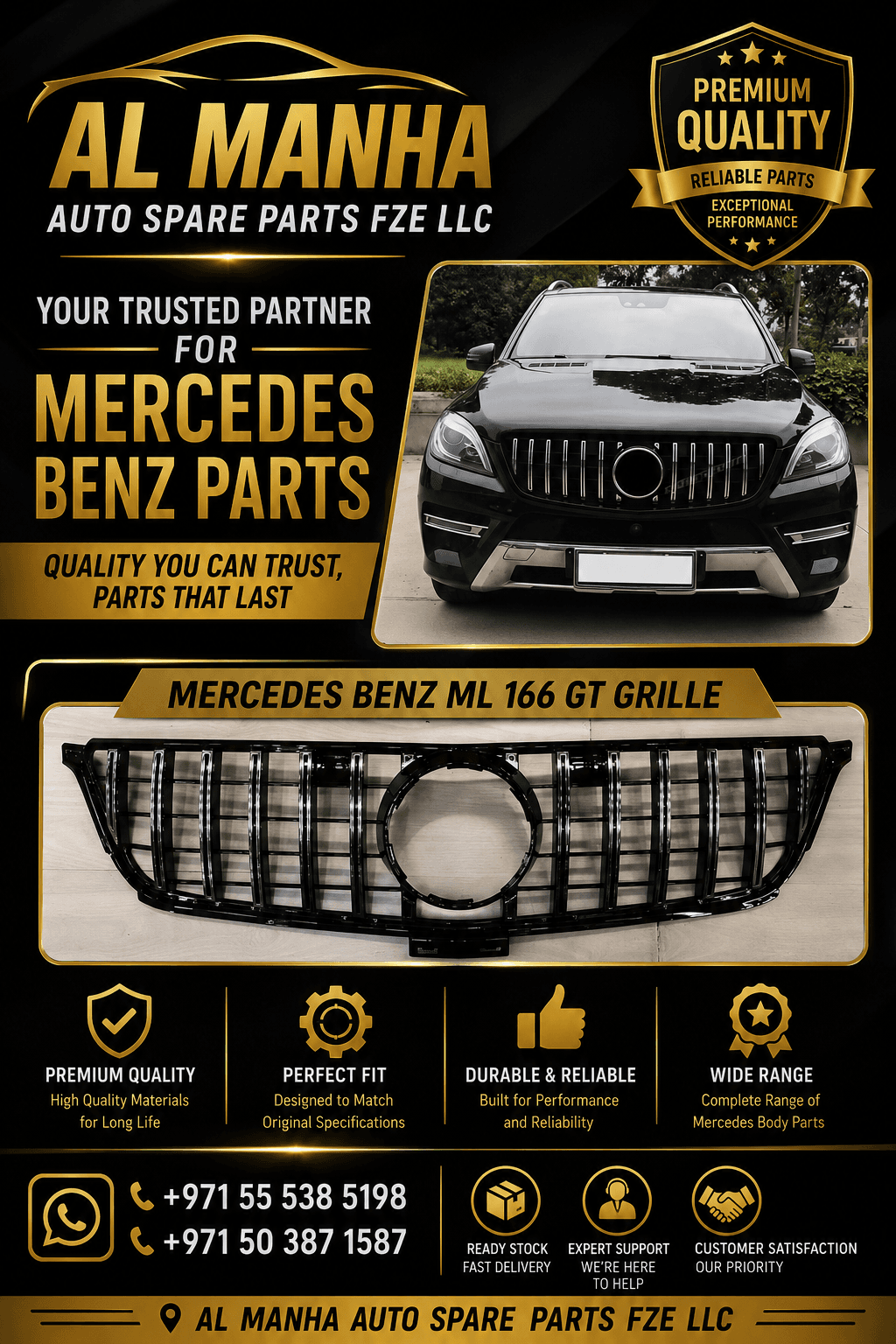 MERCEDES BENZ ML 166 GT GRILLE