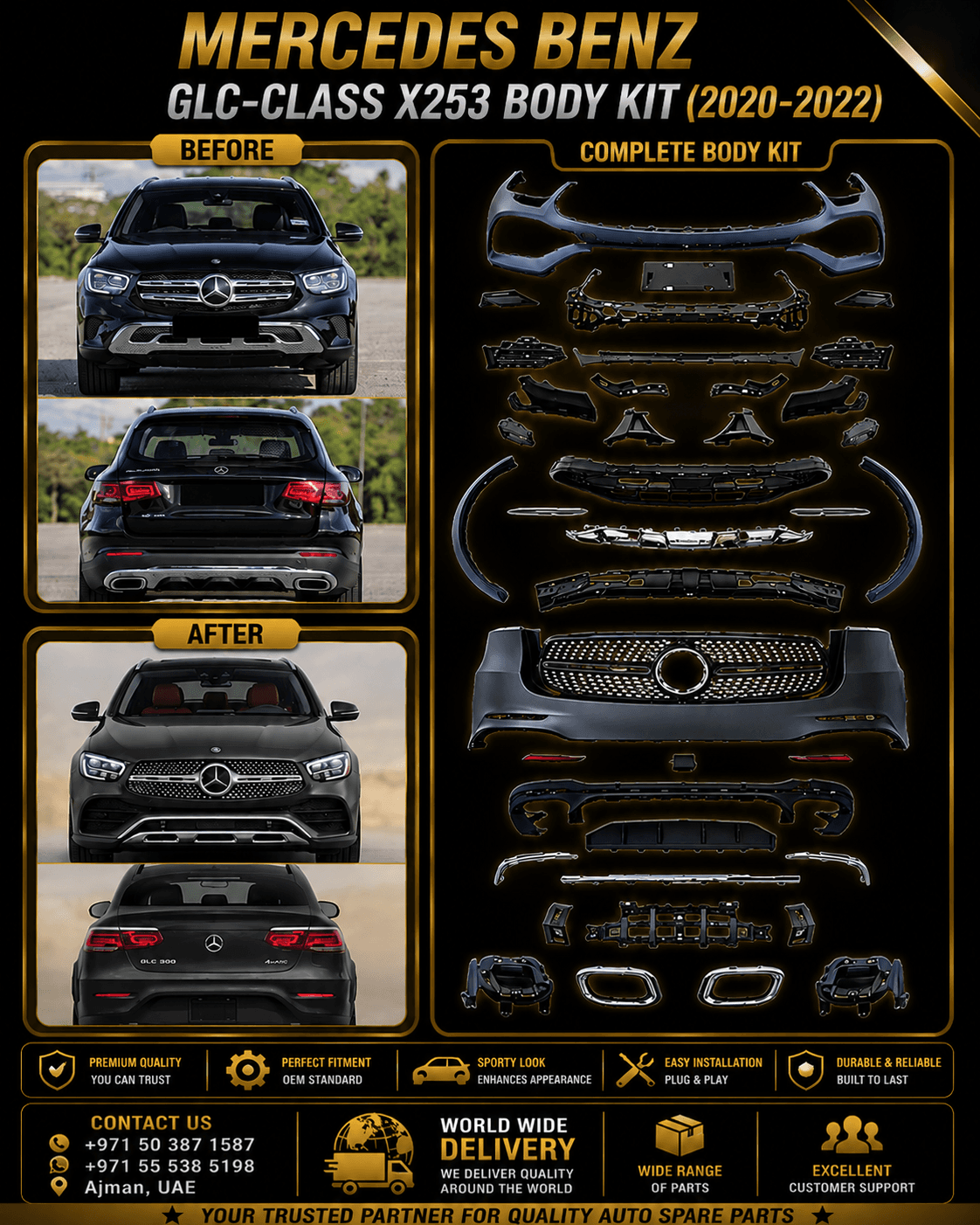 MERCEDES BENZ GLC-CLASS X253 BODY KIT (2020-2022)