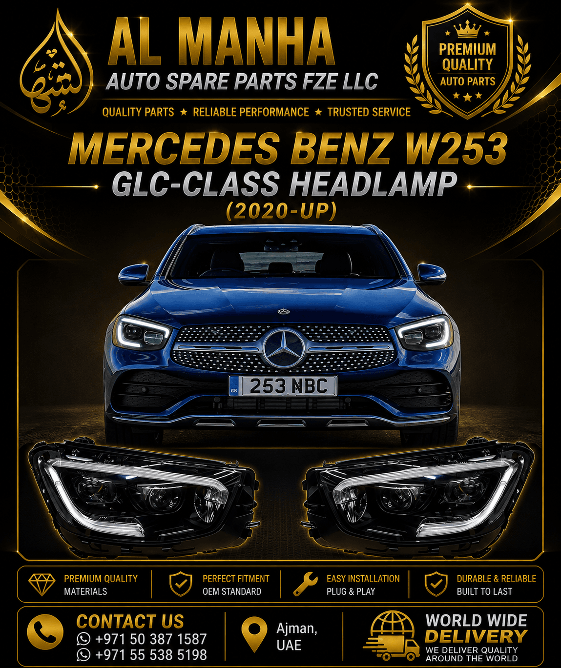 MERCEDES BENZ W253 GLC-CLASS HEADLAMP (2020-UP)
