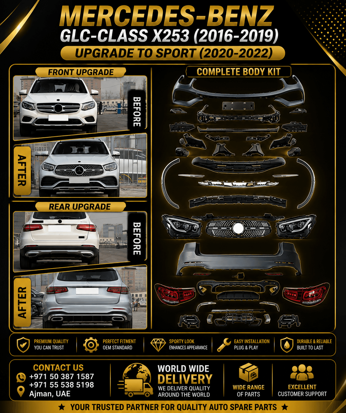 MERCEDES-BENZ GLC-CLASS X253 (2016-2019) UPGRADE TO SPORT (2020-2022)
