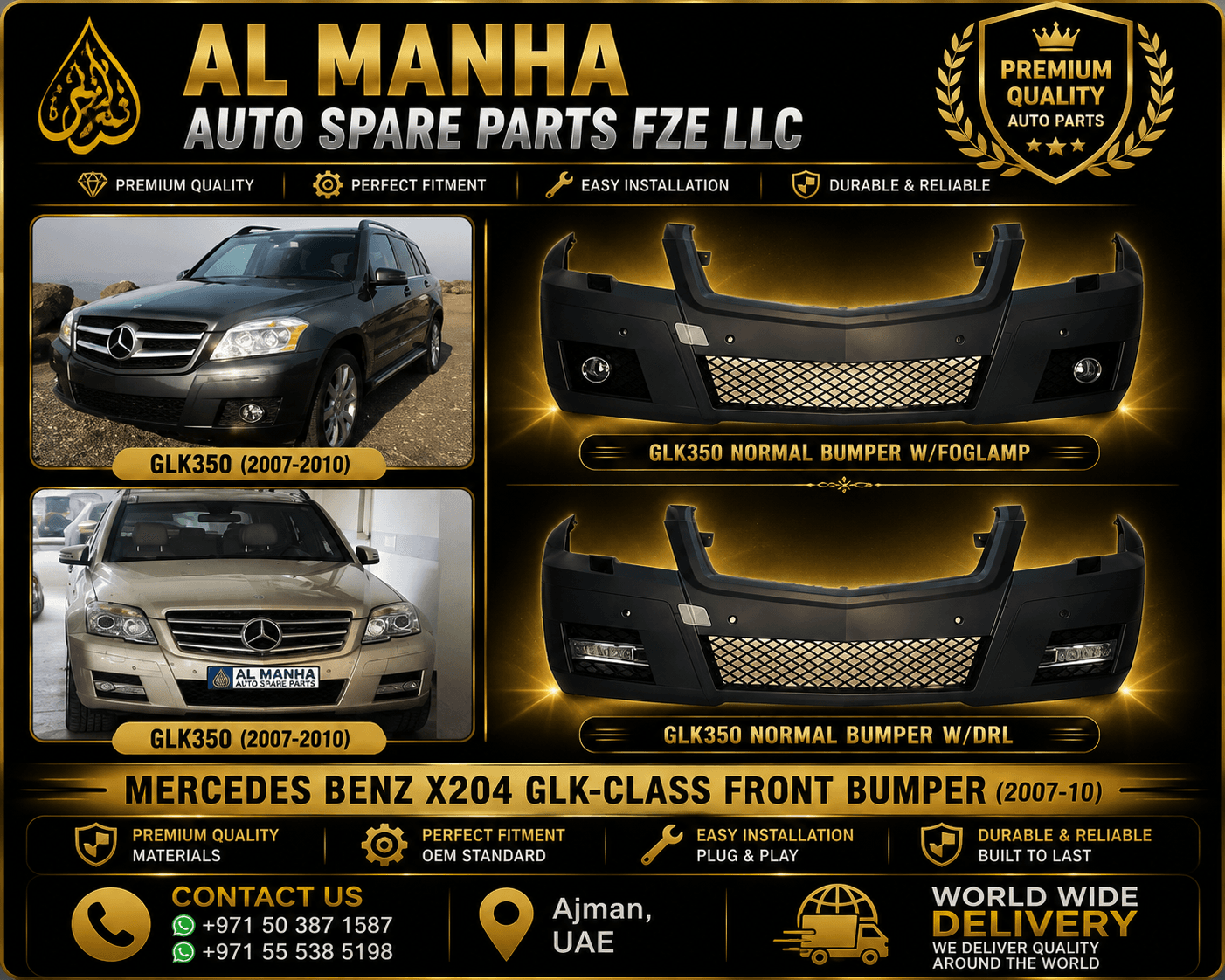MERCEDES BENZ X204 GLK-CLASS FRONT BUMPER(2007-10)