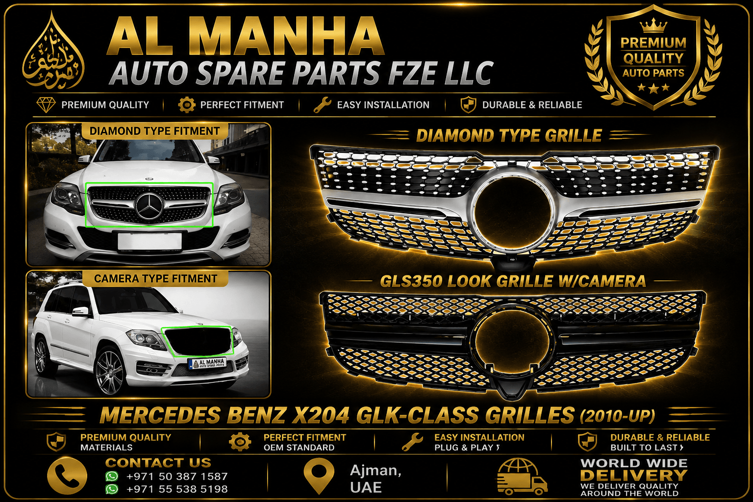 MERCEDES BENZ X204 GLK-CLASS GRILLES(2010-UP)