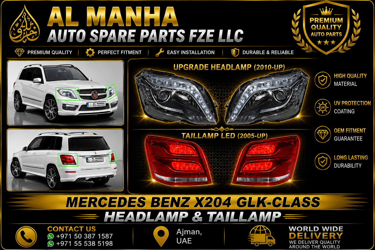MERCEDES BENZ X204 GLK-CLASS HEADLAMP & TAILLAMP