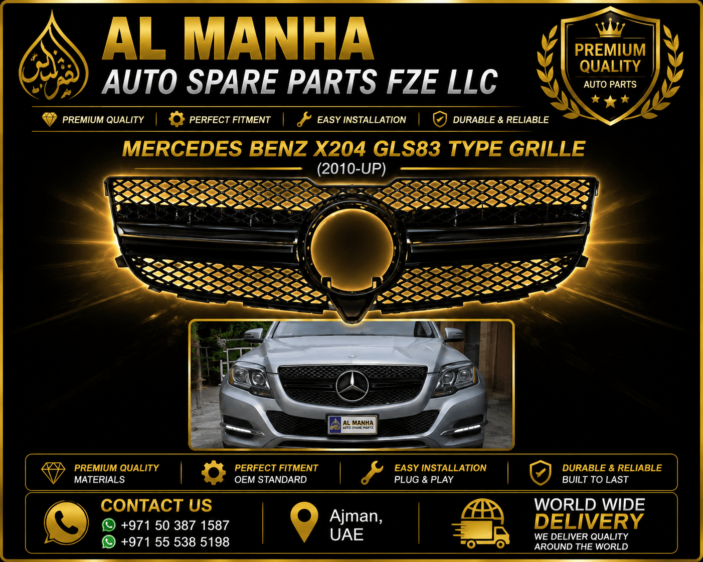 MERCEDES BENZ X204 GLS63 TYPE GRILLE(2010-UP)