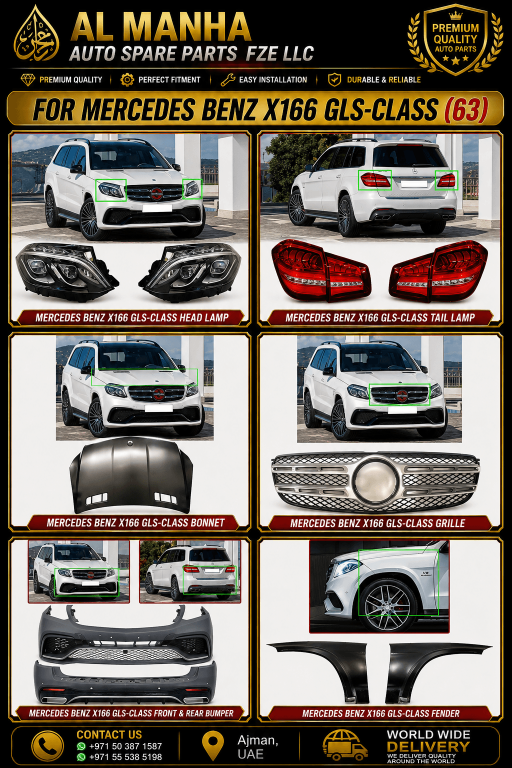 FOR MERCEDES BENZ X166 GLS-CLASS