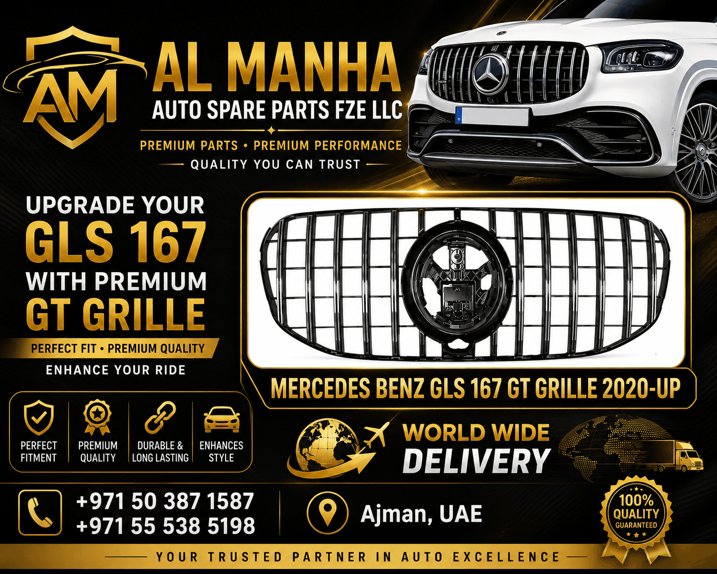 MERCEDES BENZ GLS 167 GT GRILLE 2020-UP