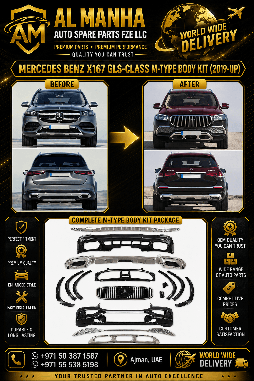 MERCEDES BENZ X167 GLS-CLASS M-TYPE BODY KIT (2019-UP)
