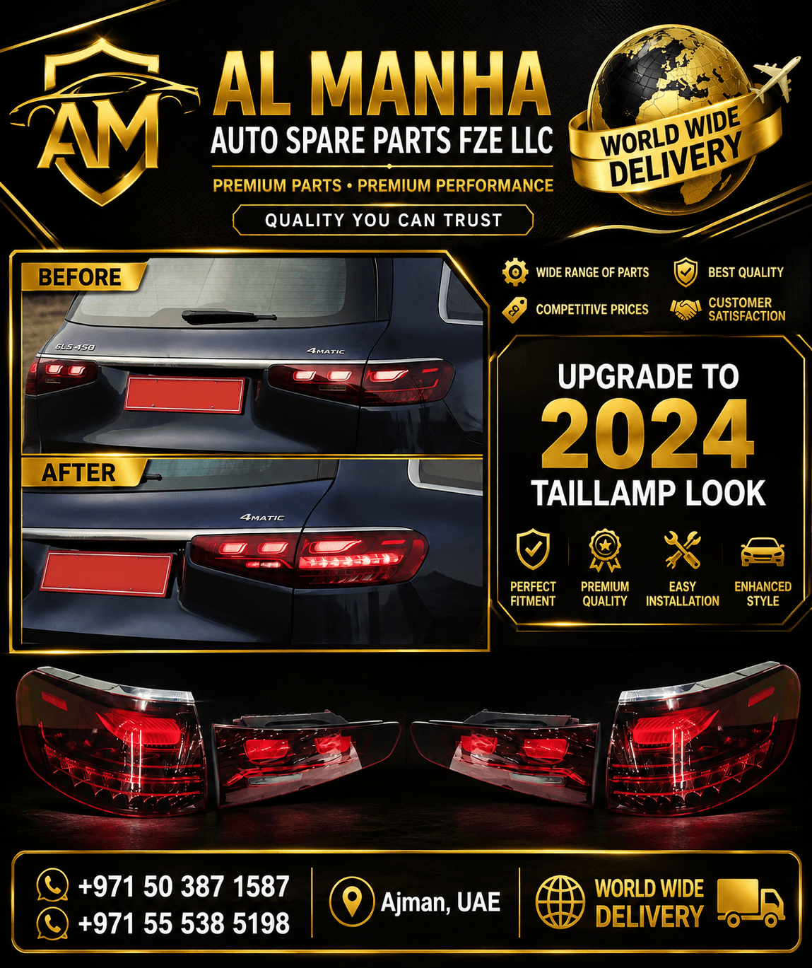 MERCEDES-BENZ GLS-CLASS X167 (2020-2023) UPGRADE TO TAILLAMP (2024) LOOK