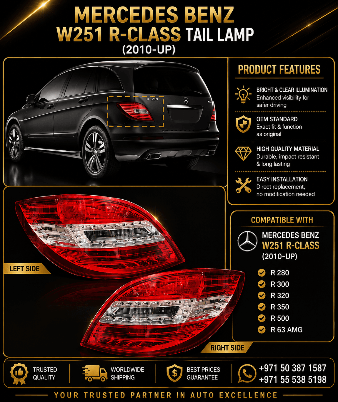 MERCEDES BENZ W251 R-CLASS TAIL LAMP (2010-UP)