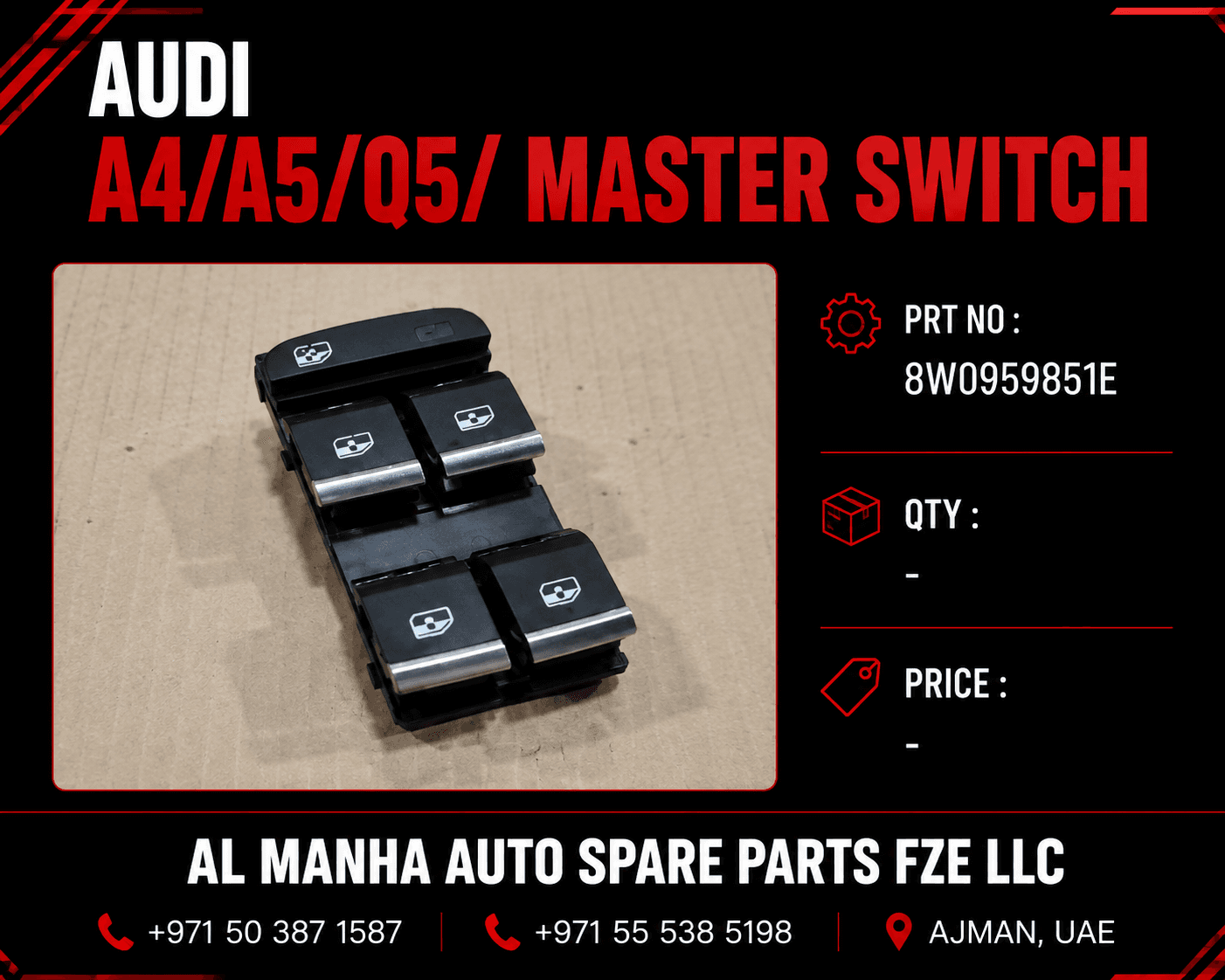 AUDI A4_A5_Q5_ MASTER SWITCH