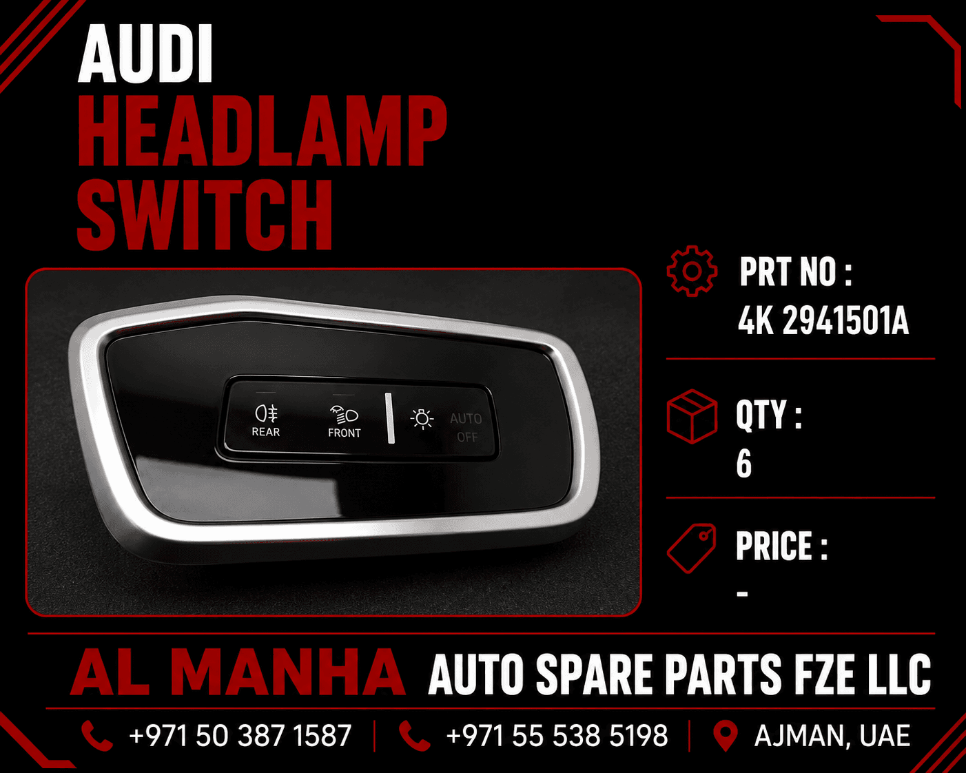 AUDI HEADLAMP SWITCH