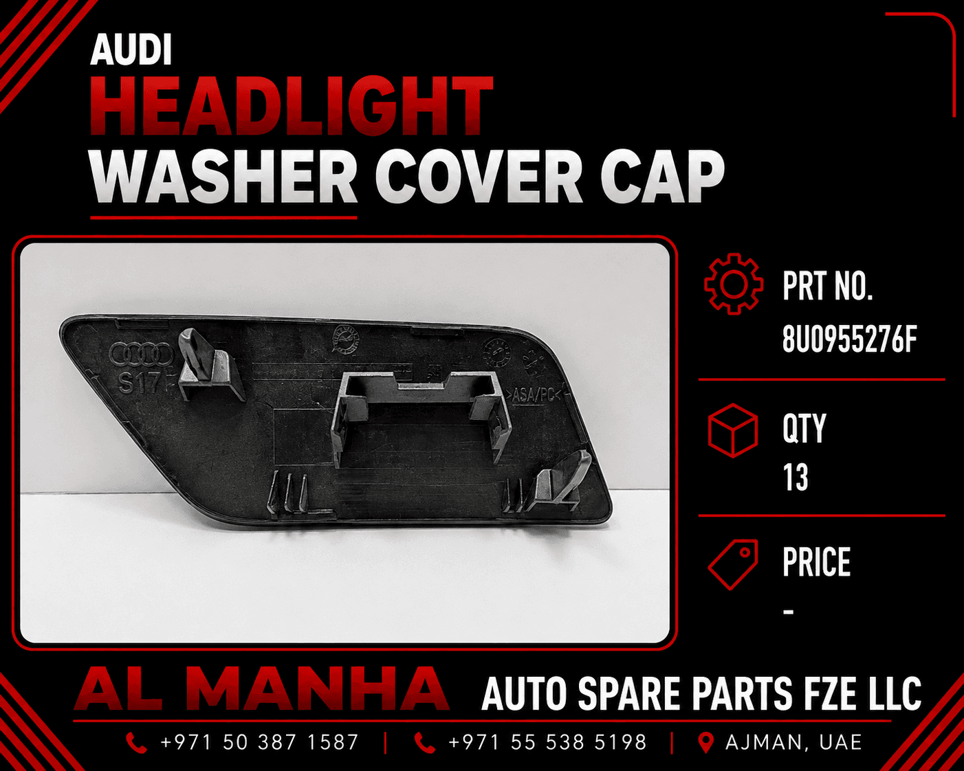 AUDI HEADLIGHT WASHER COVER CAP