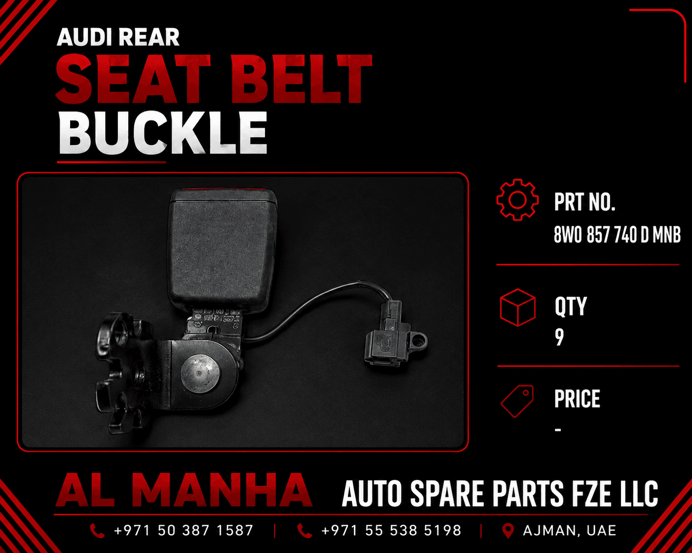 AUDI REAR SEAT BELT BUCKLE