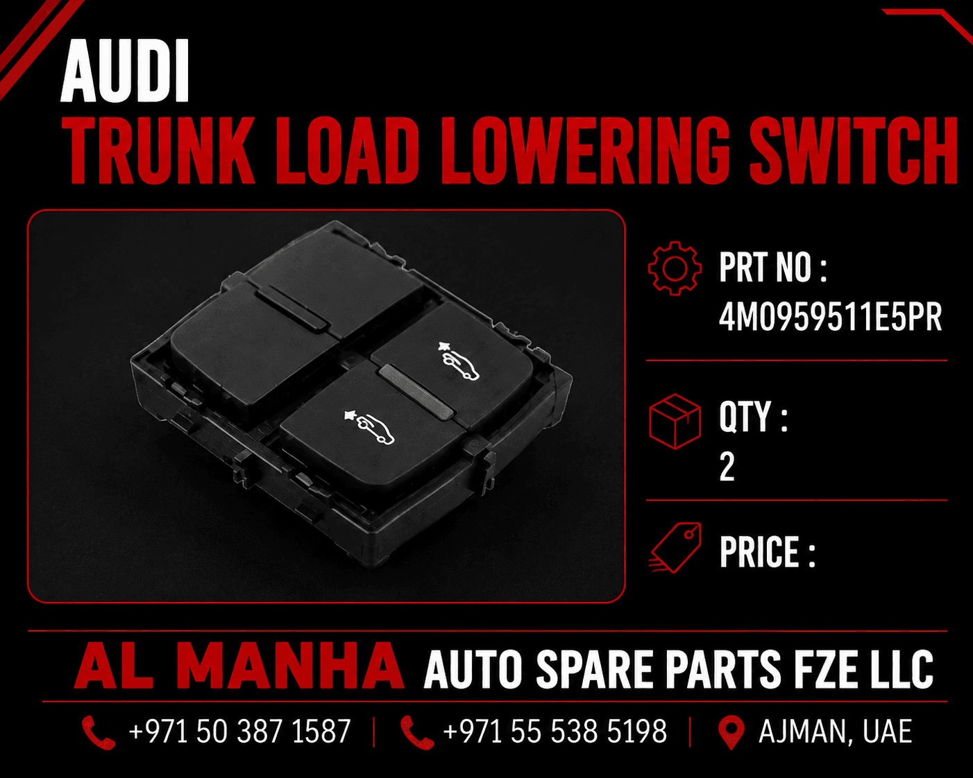 AUDI TRUNK LOAD LOWERING SWITCH