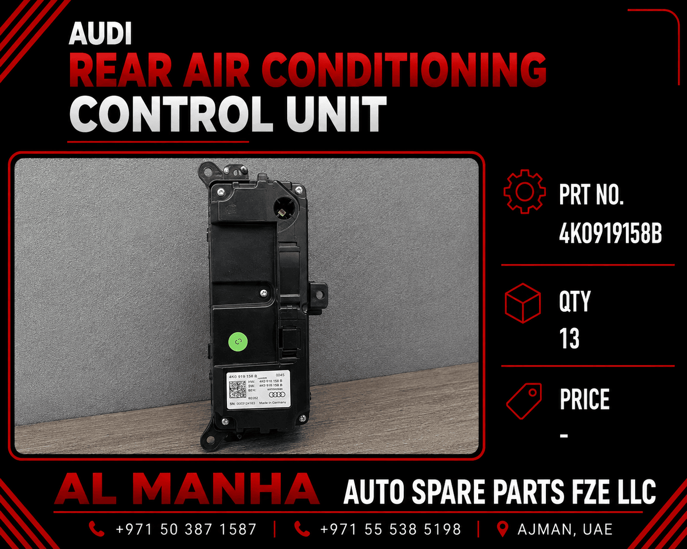 AUDI rear air conditioning control unit