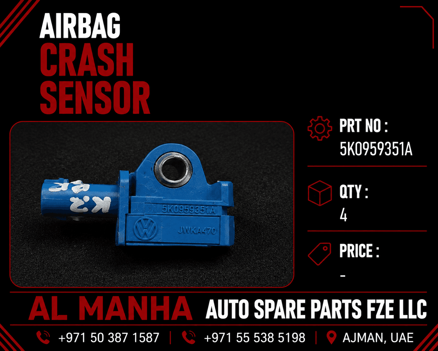 Airbag crash sensor