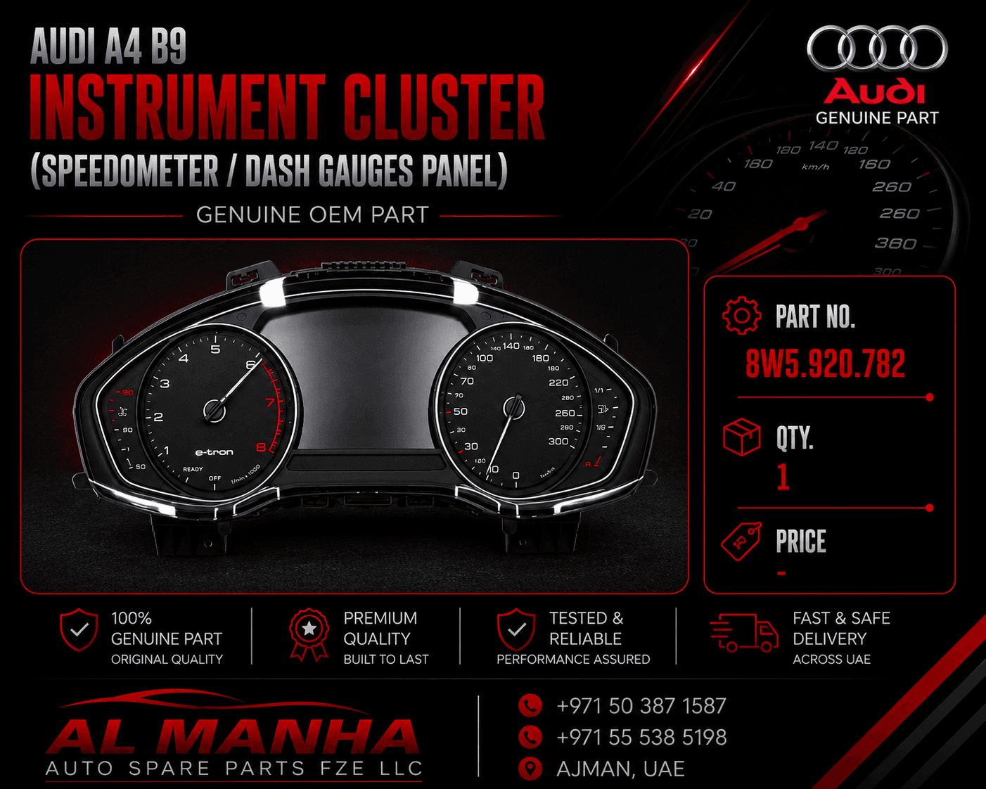 Audi A4 B9 Instrument Cluster (Speedometer _ Dash Gauges Panel)
