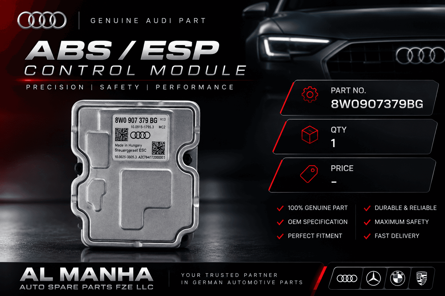 Audi ABS _ ESP Control Module Prt no. 8W0907379BG
