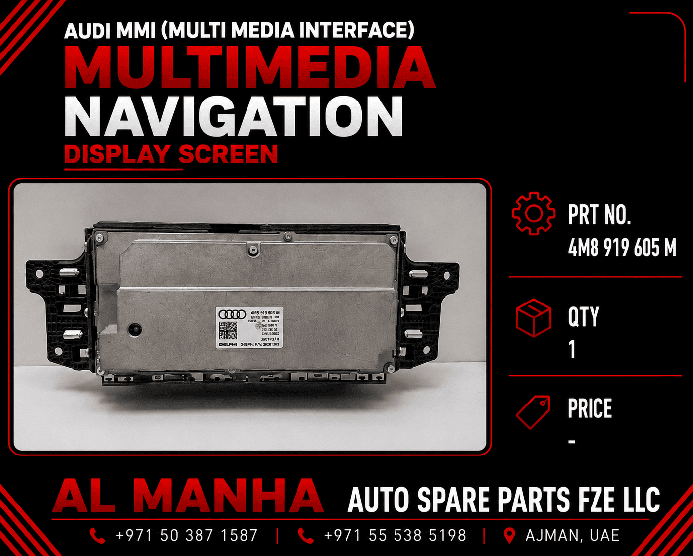 Audi MMI (Multi Media Interface) Multimedia Navigation Display Screen