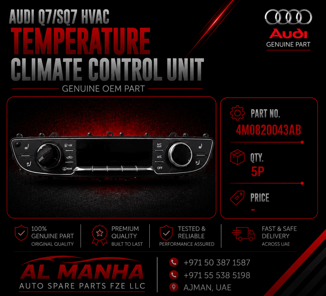 Audi Q7_SQ7 HVAC Temperature climate control unit