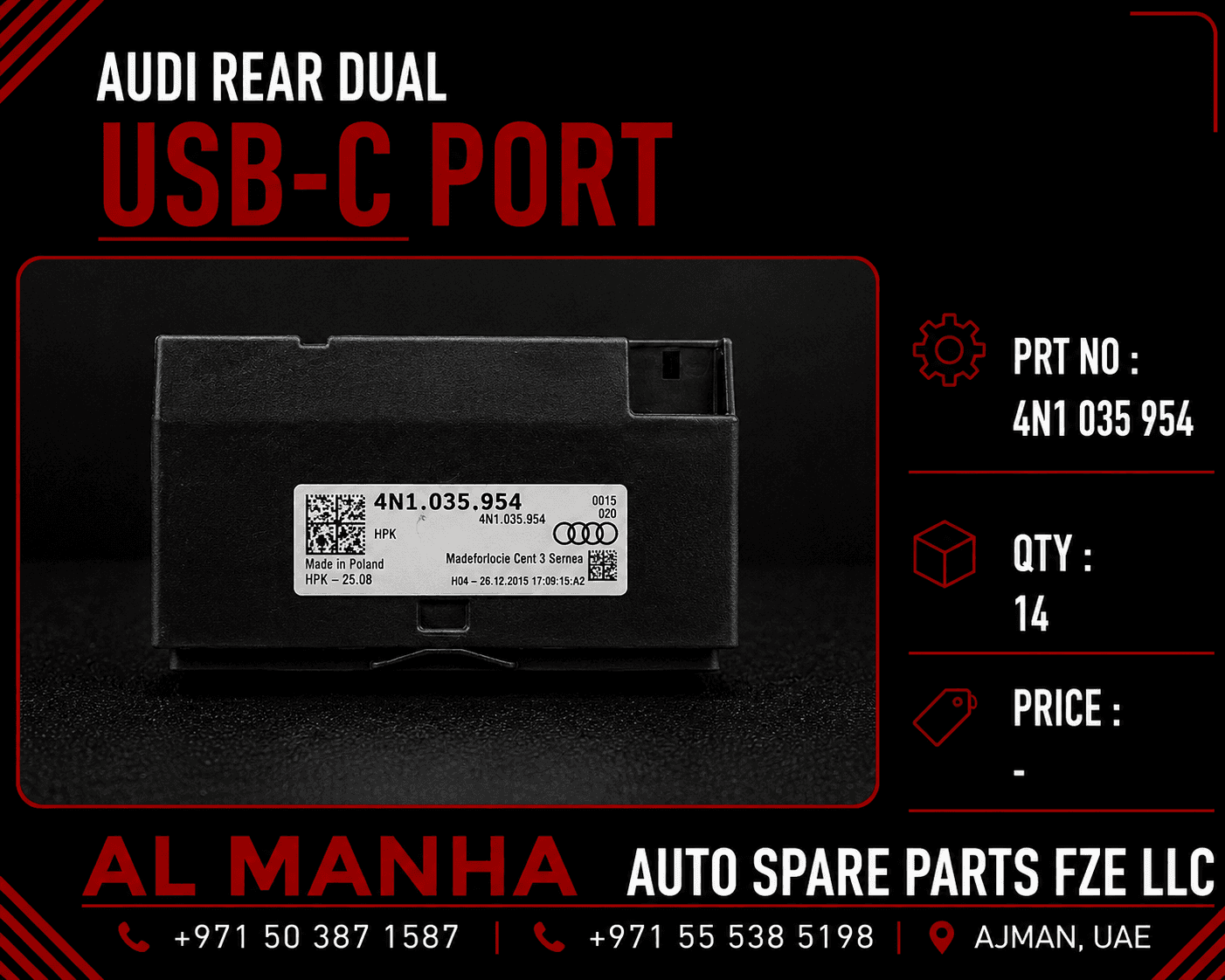 Audi Rear Dual USB-C Port