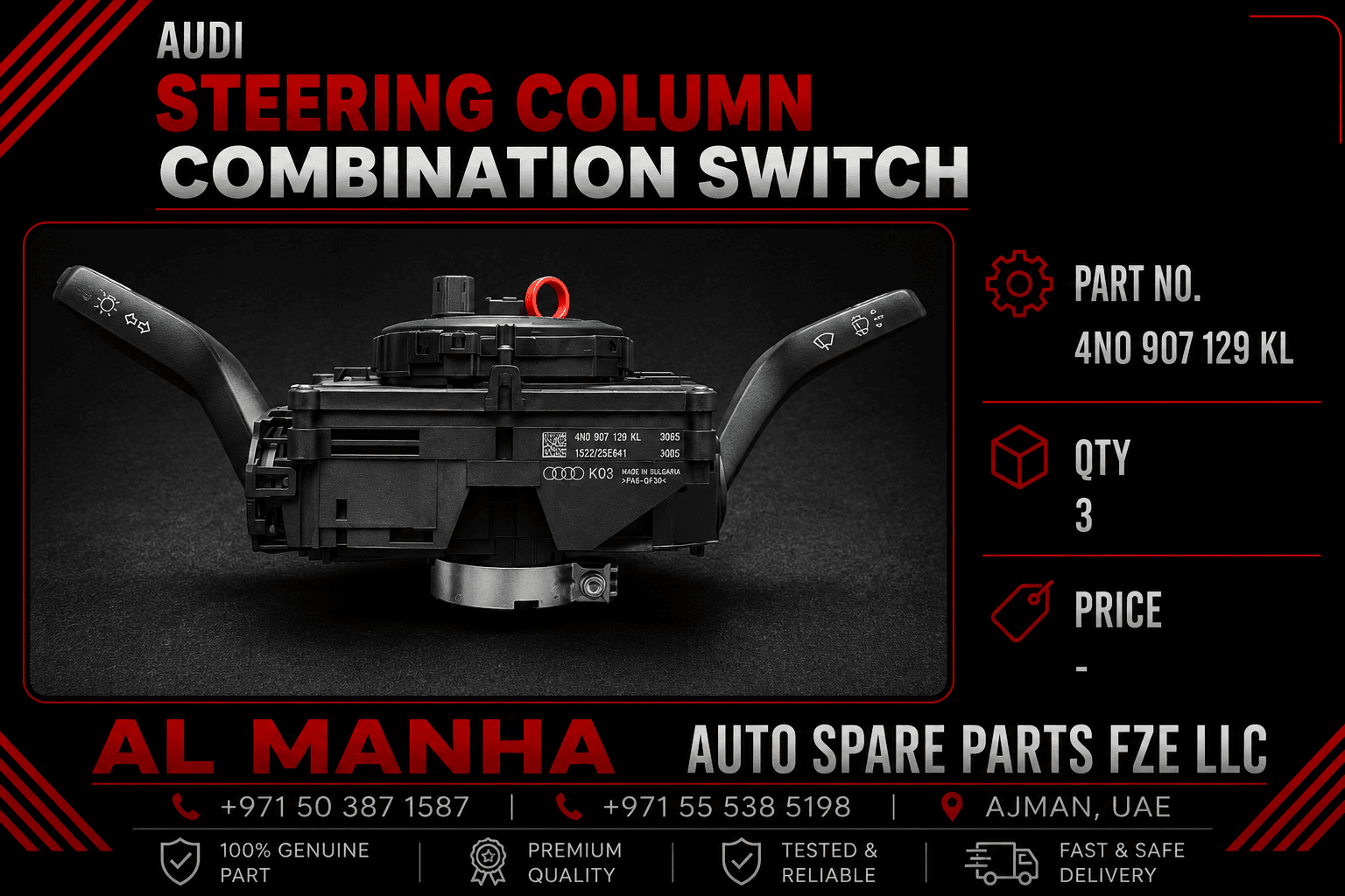 Audi Steering Column Combination Switch Prt no. 4NO 907 129 KL