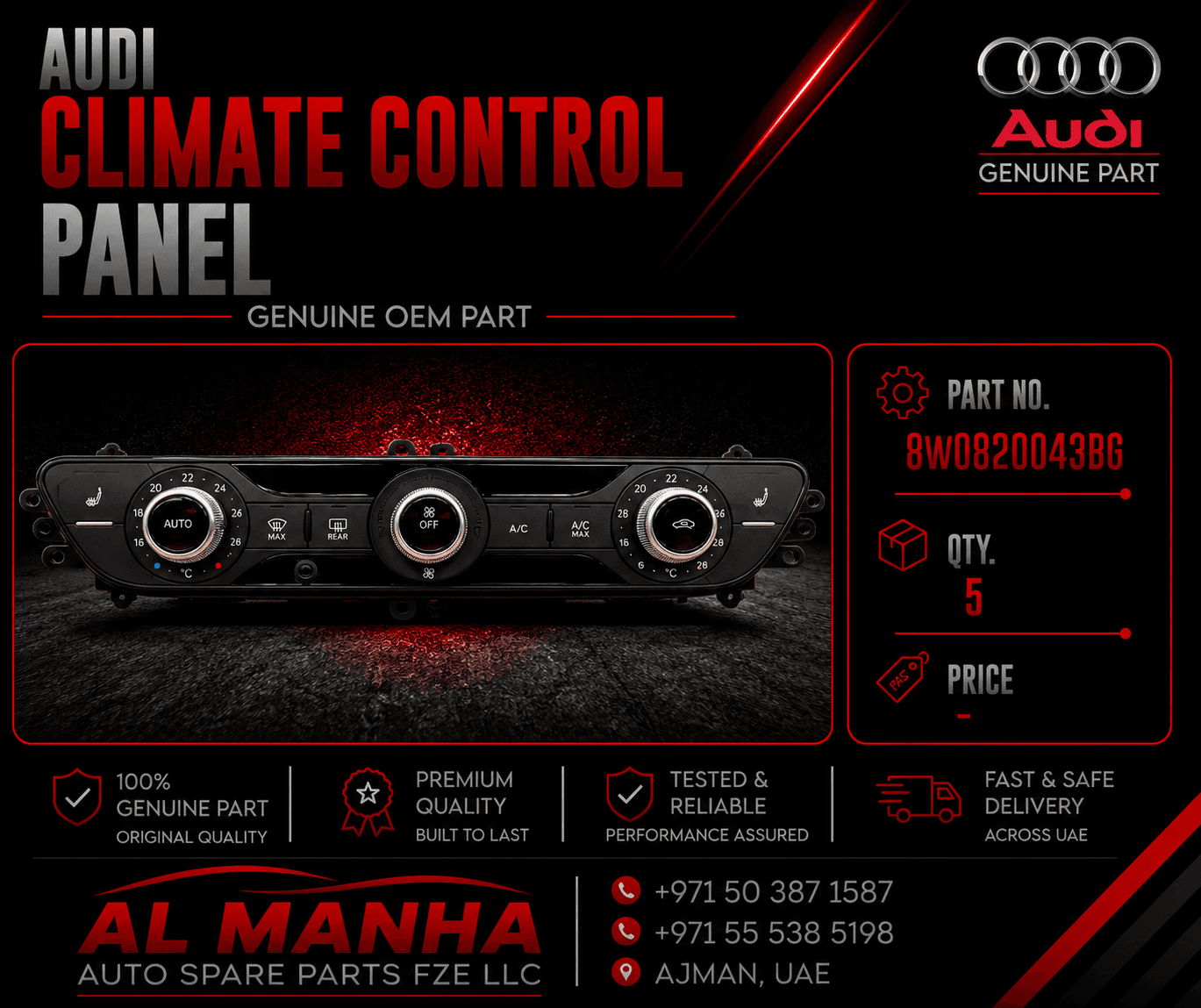 Audi climate control panel