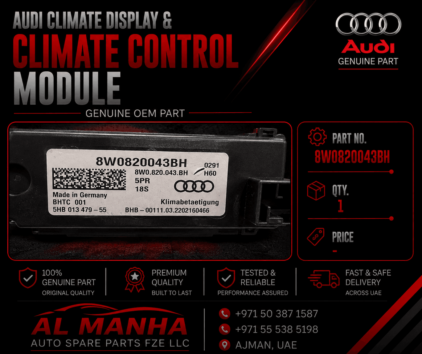 Audi climate display and climate control module
