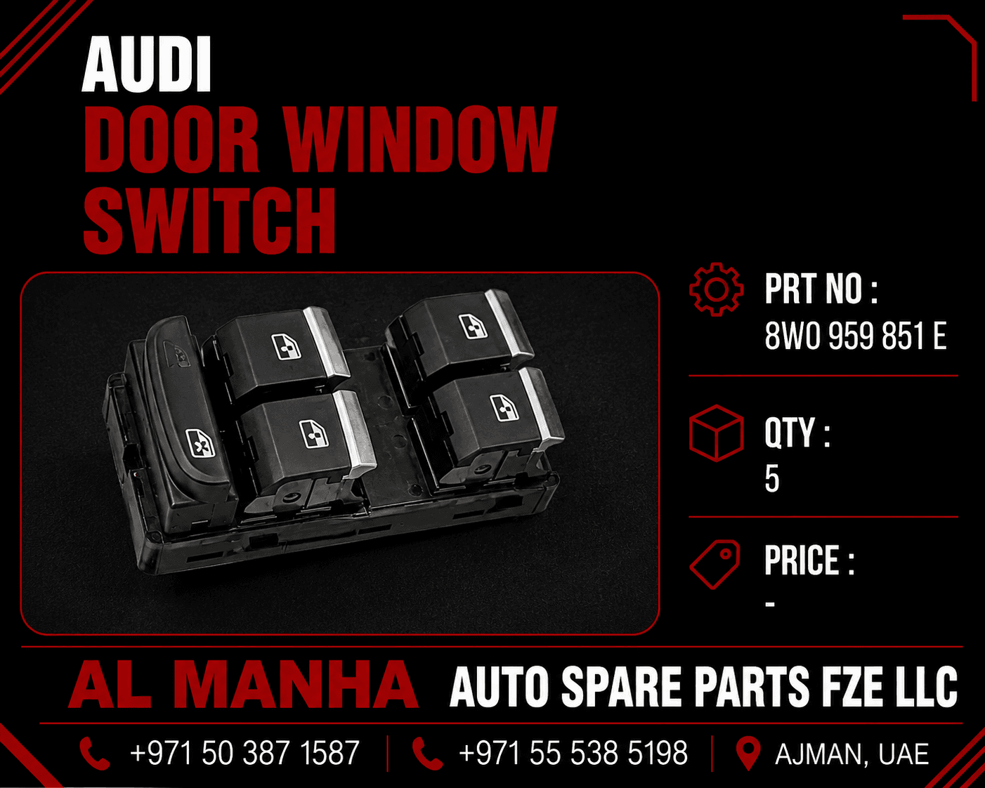 Audi door window switch