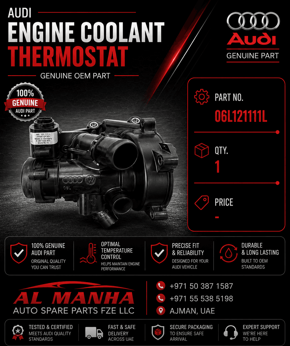 Audi engine coolant thermostat