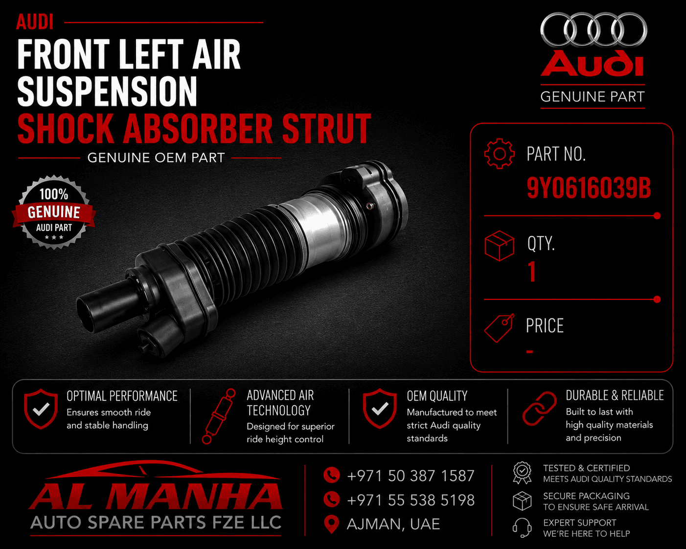 Audi front left aur suspension shock absorber strut