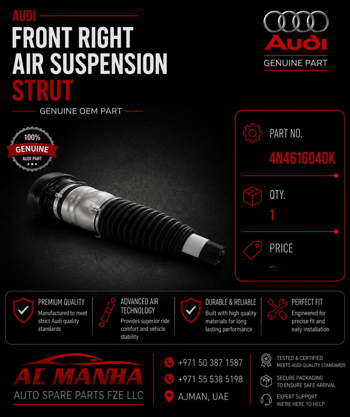 Audi front right air suspension strut