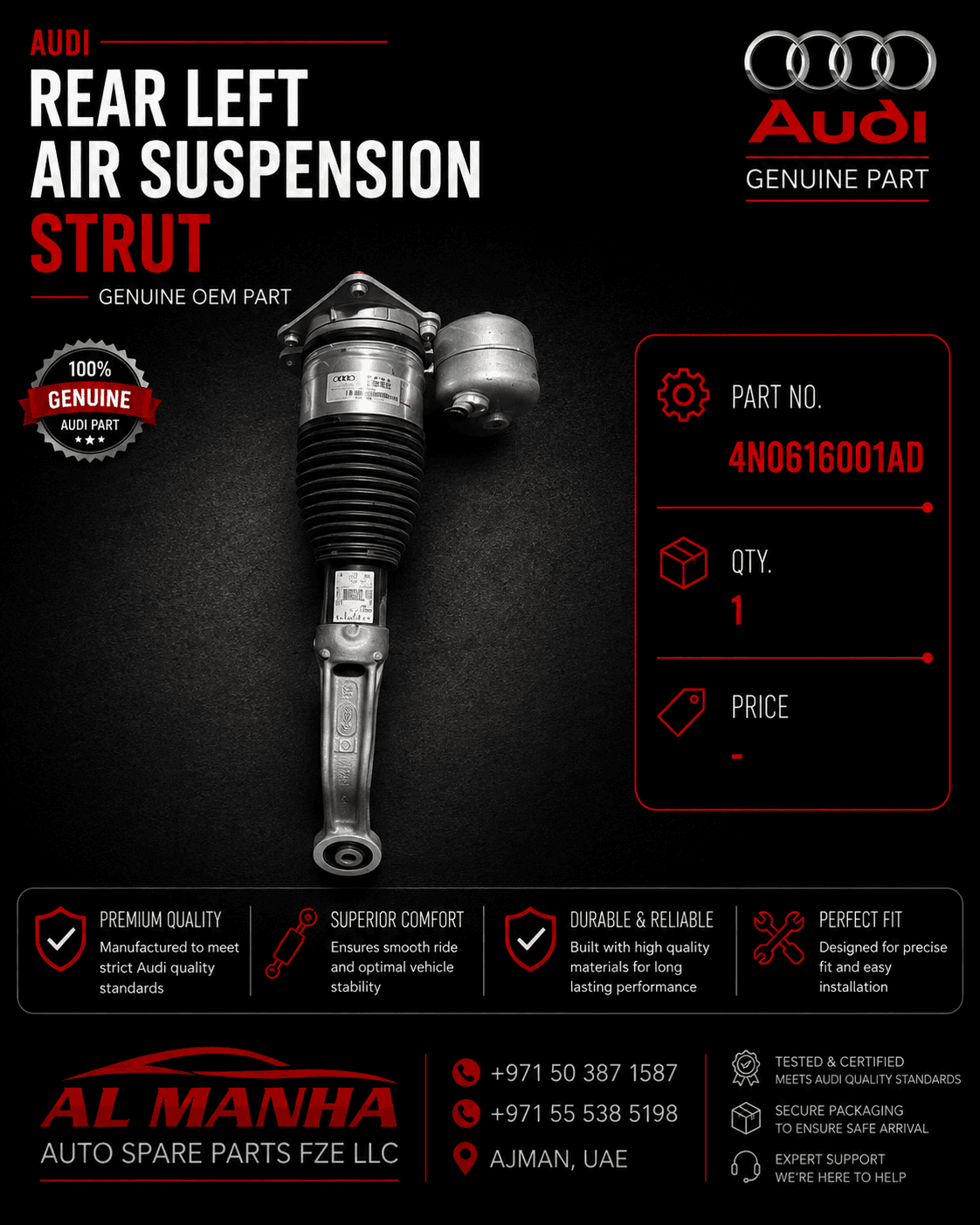 Audi rear left air suspension strut