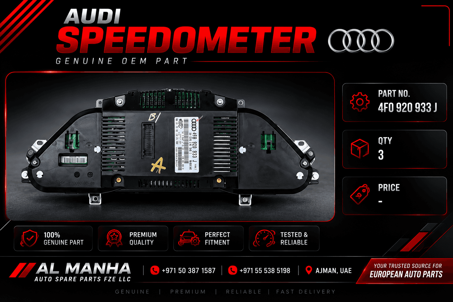 Audi speedometer Prt no. 4F0 920 933 J