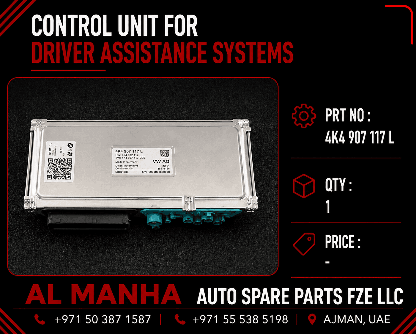Control unit for driver assistance systems