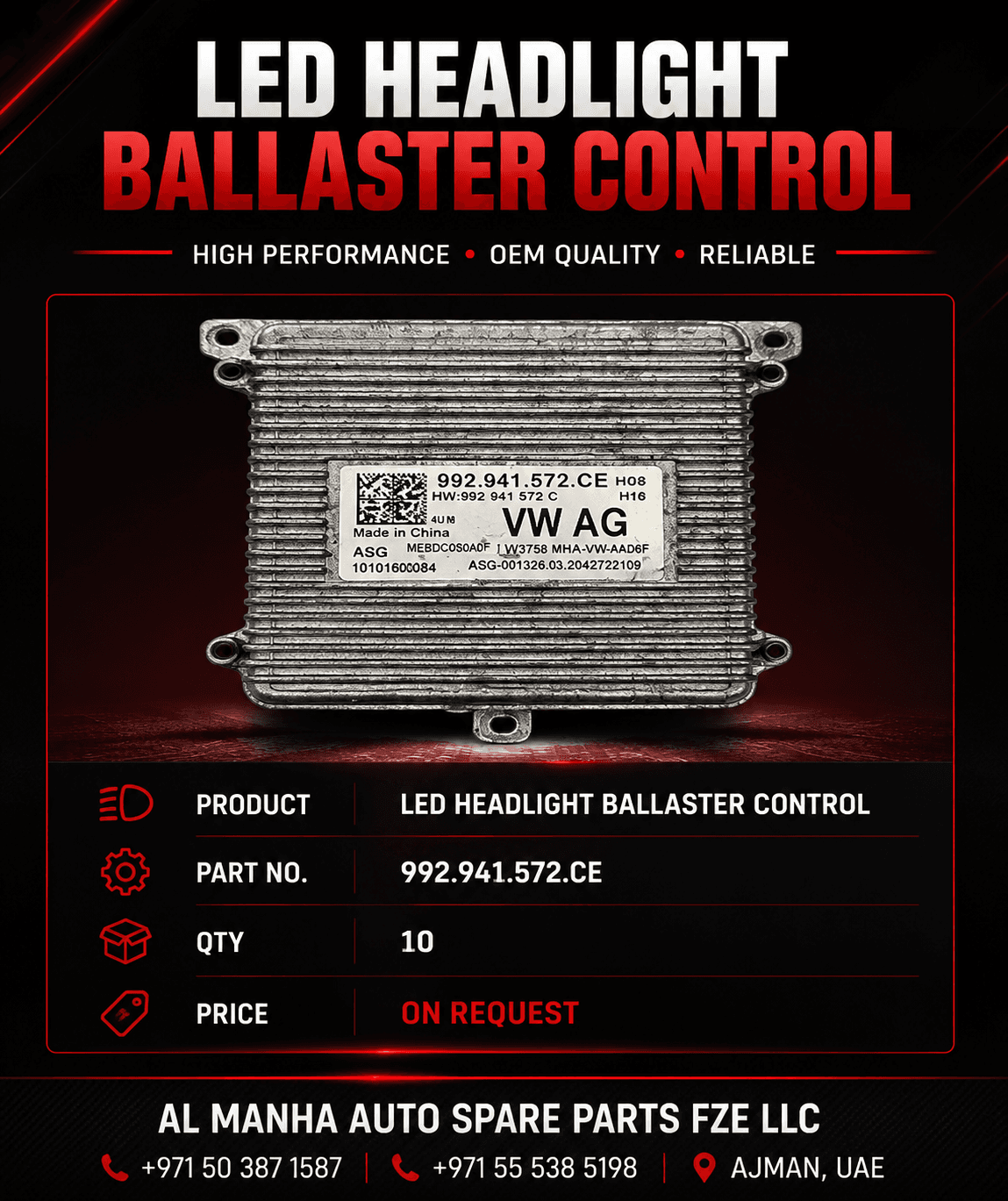 LED Headlight Ballaster Control