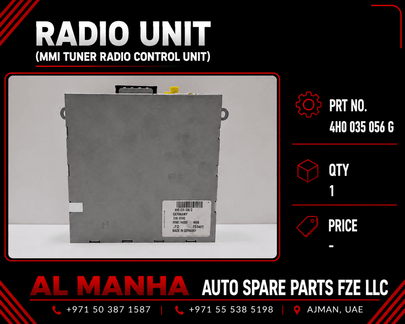 Radio Unit (specifically an MMI Tuner Radio Control Unit)