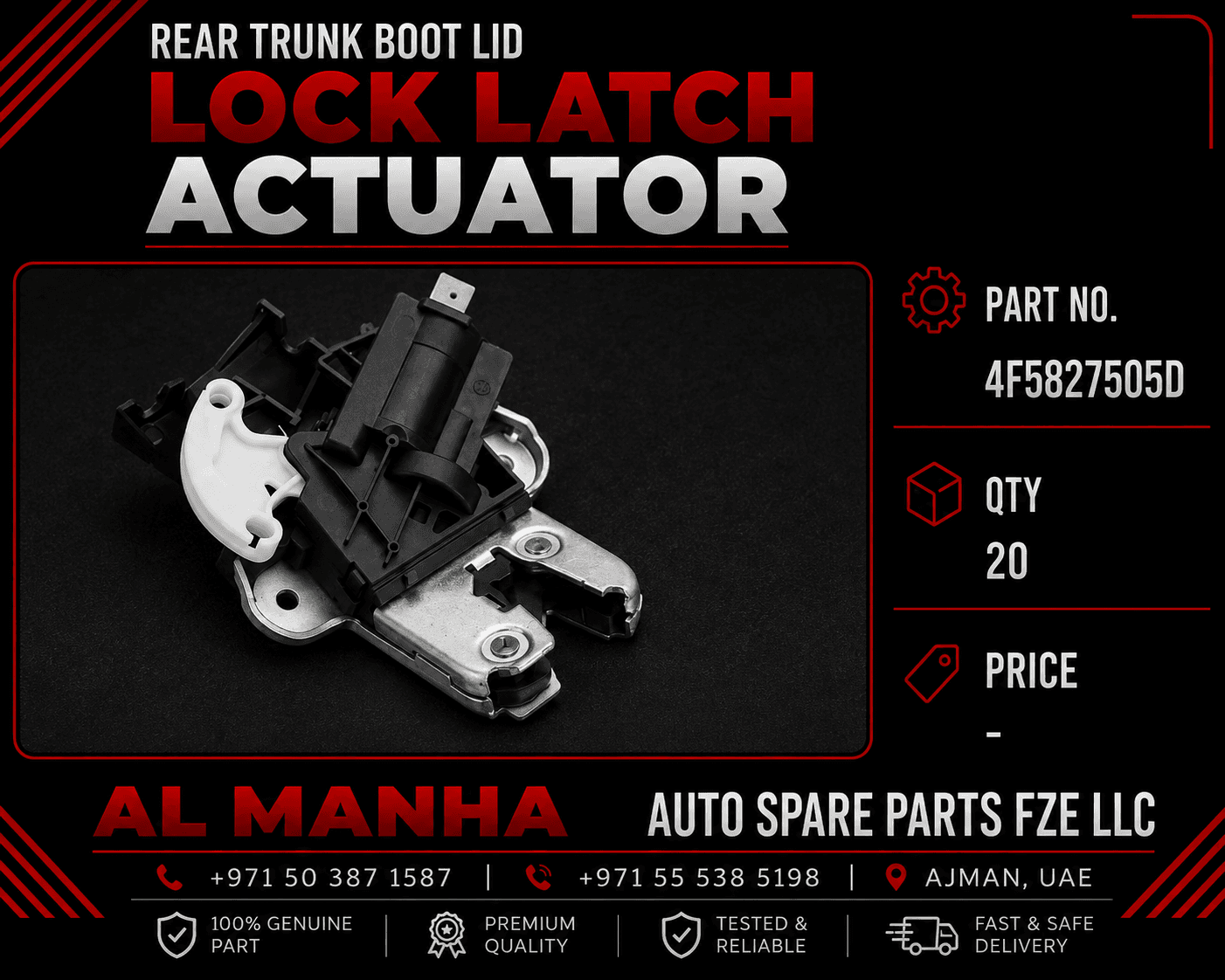 Rear Trunk Boot Lid Lock Latch Actuator PART No _ 4F5827505D