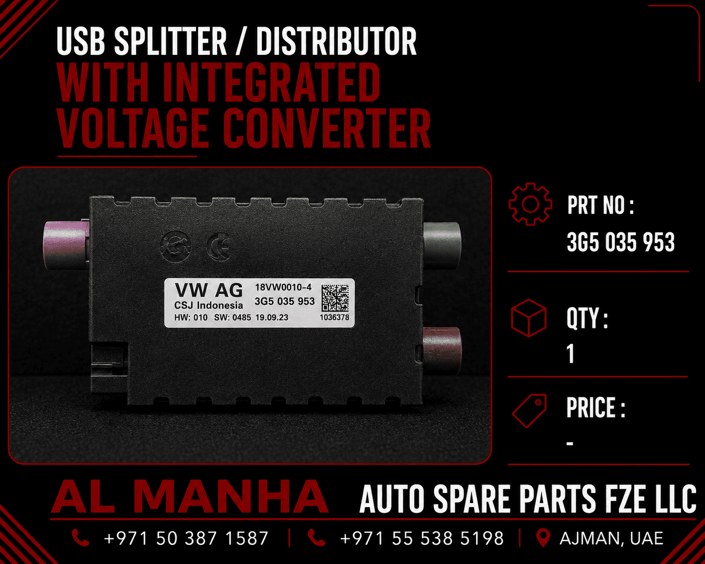 USB Splitter _ Distributor with integrated voltage converter
