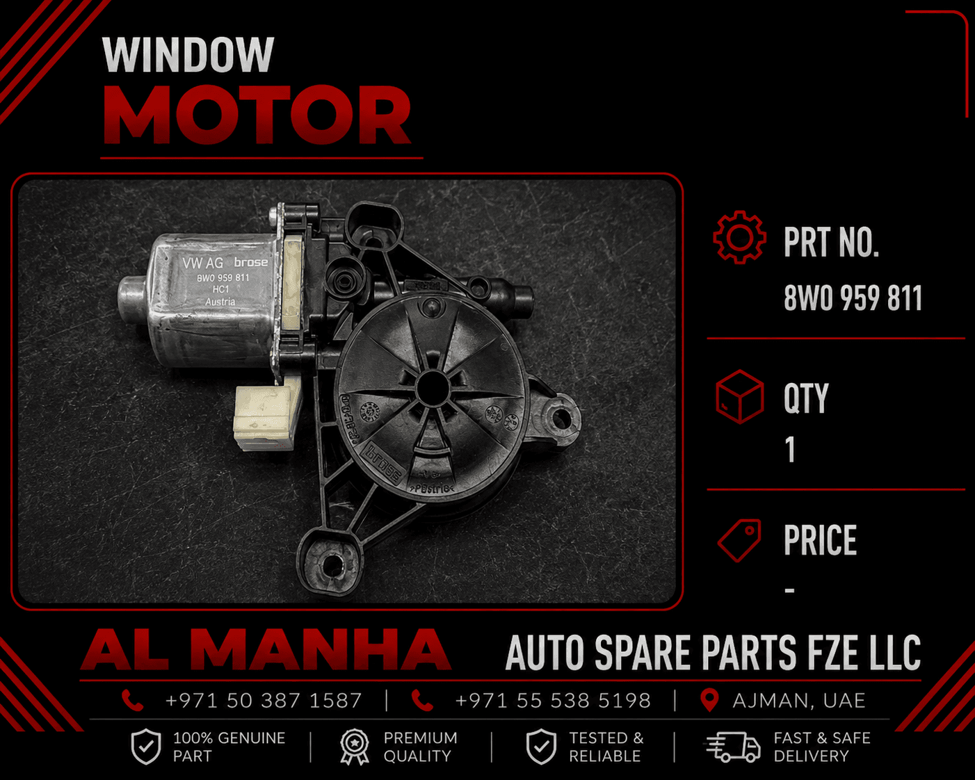 Window Motor PRT NO. 8WO 959 811