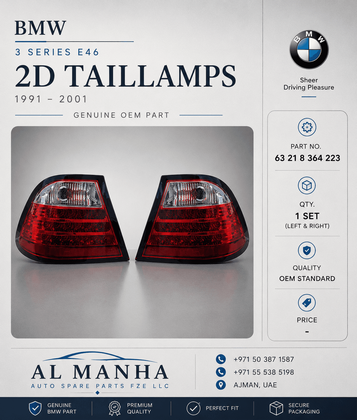BMW 3 SERIES E46 2D TAILLAMPS (1991-2001)