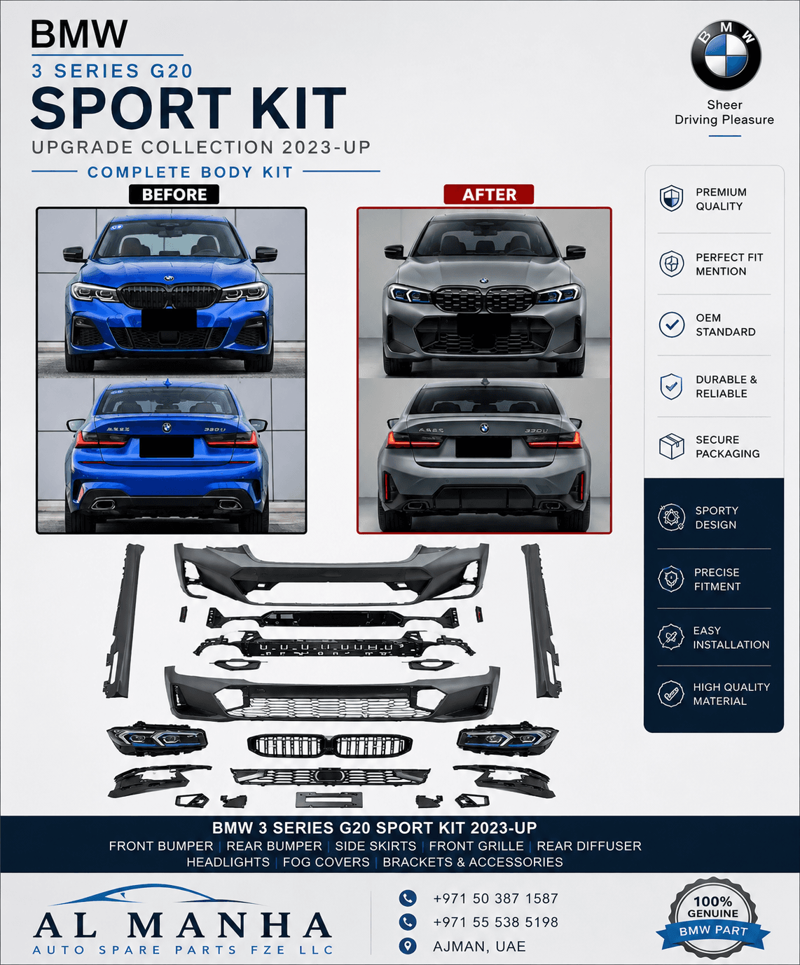 BMW 3 SERIES G20 2020-2022 UPGRADE TO SPORT KIT 2023-UP