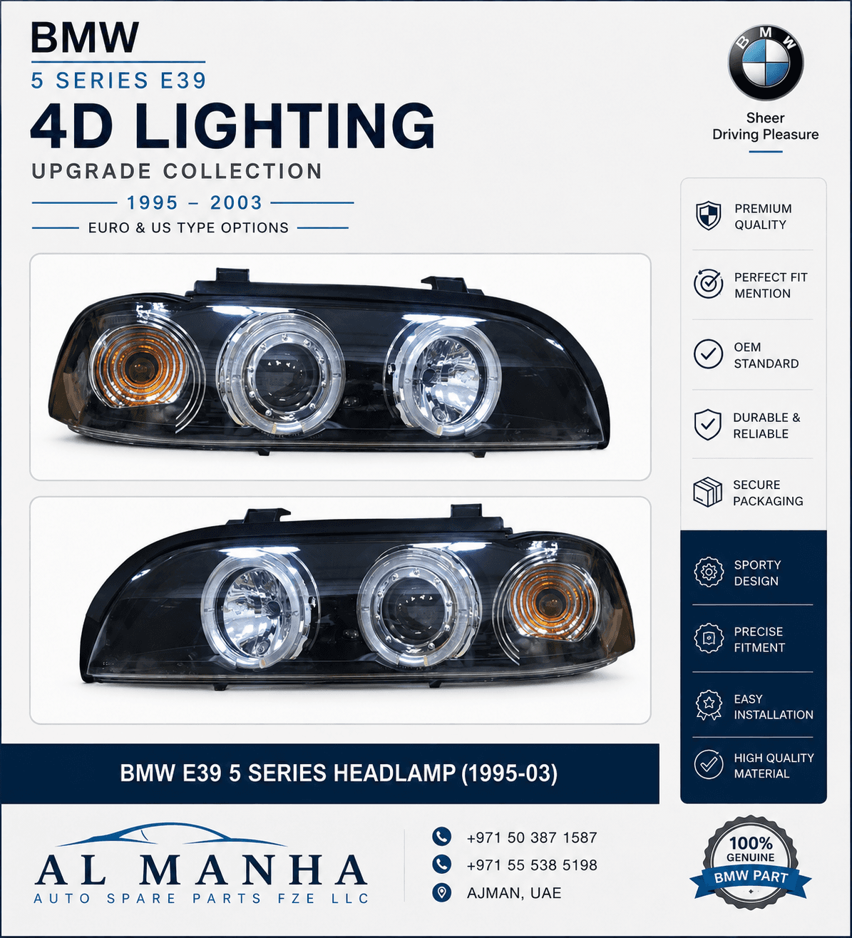 BMW E39 5 SERIES HEADLAMP(1995-03)