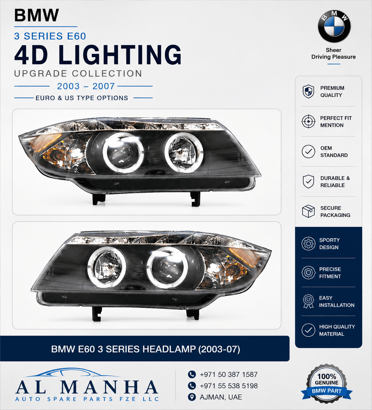 BMW E60 3 SERIES HEADLAMP(2003-07)