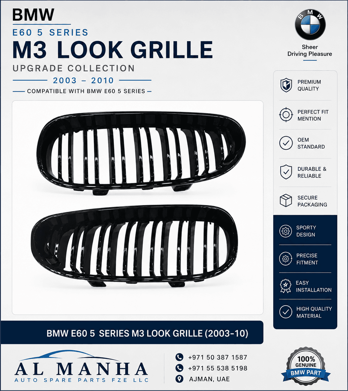 BMW E60 F10 M3 LOOK GRILLE(2003-10)