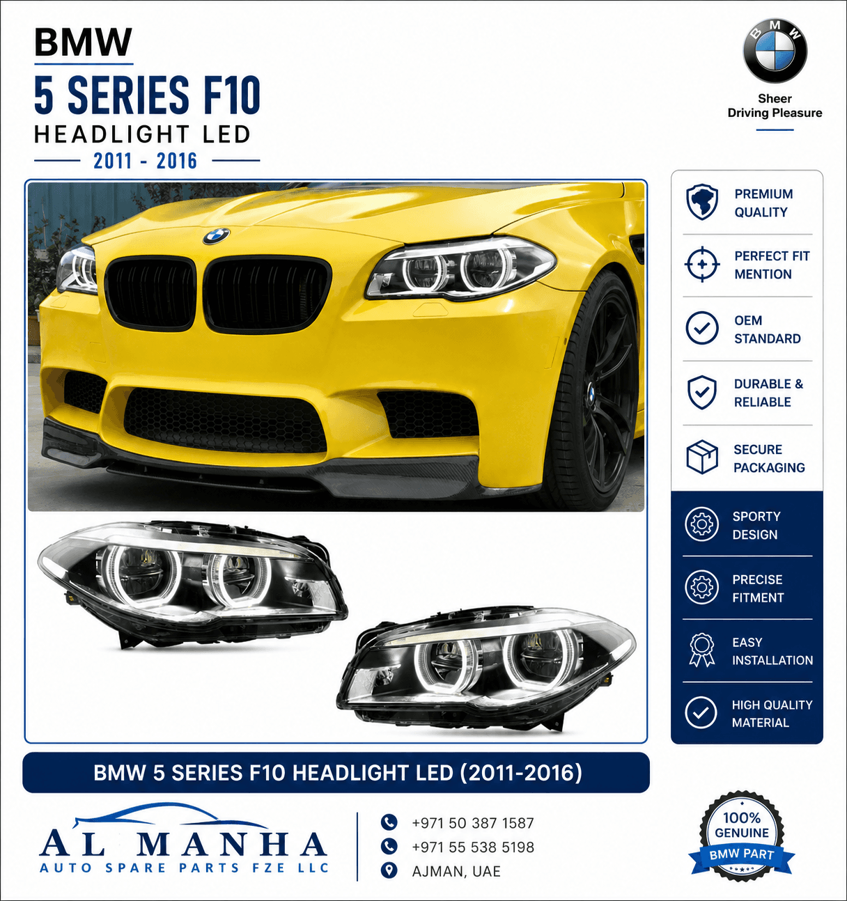 BMW 5 SERIES F10 HEADLIGHT LED (2011-2016)