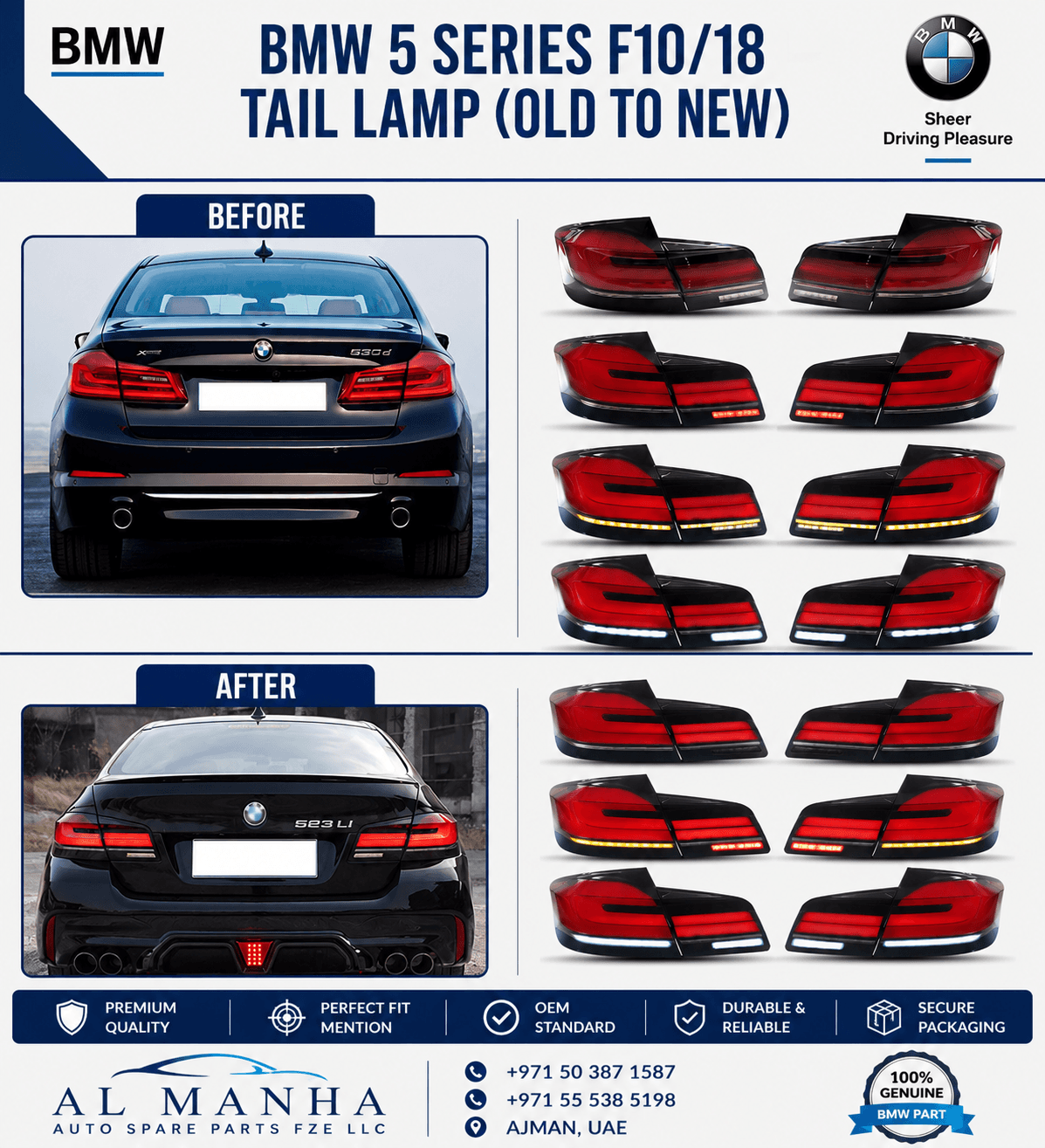 BMW 5 SERIES F10_18 TAIL LAMP (OLD TO NEW)