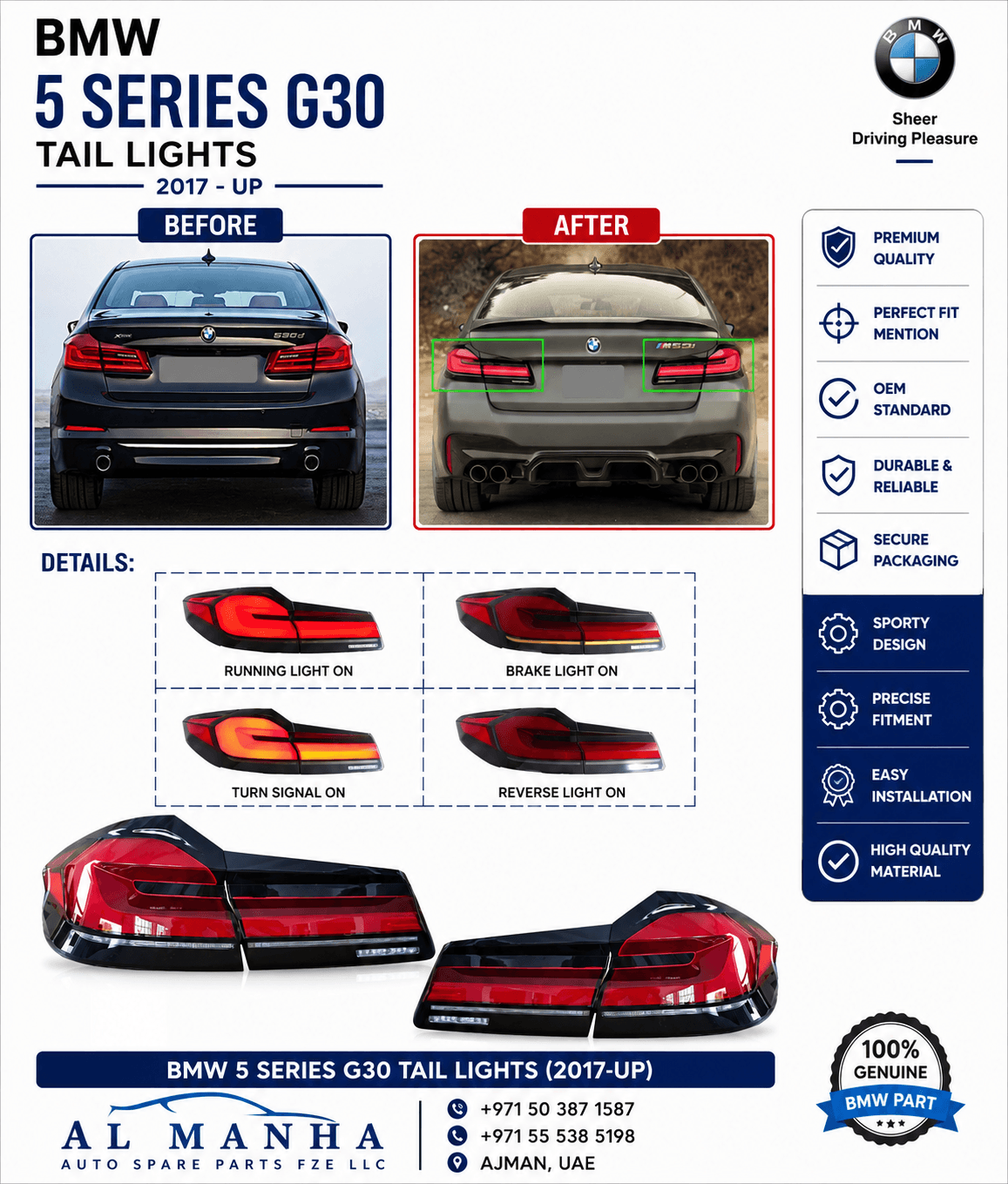 BMW 5 SERIES G30 TAIL LIGHTS (2017-UP)