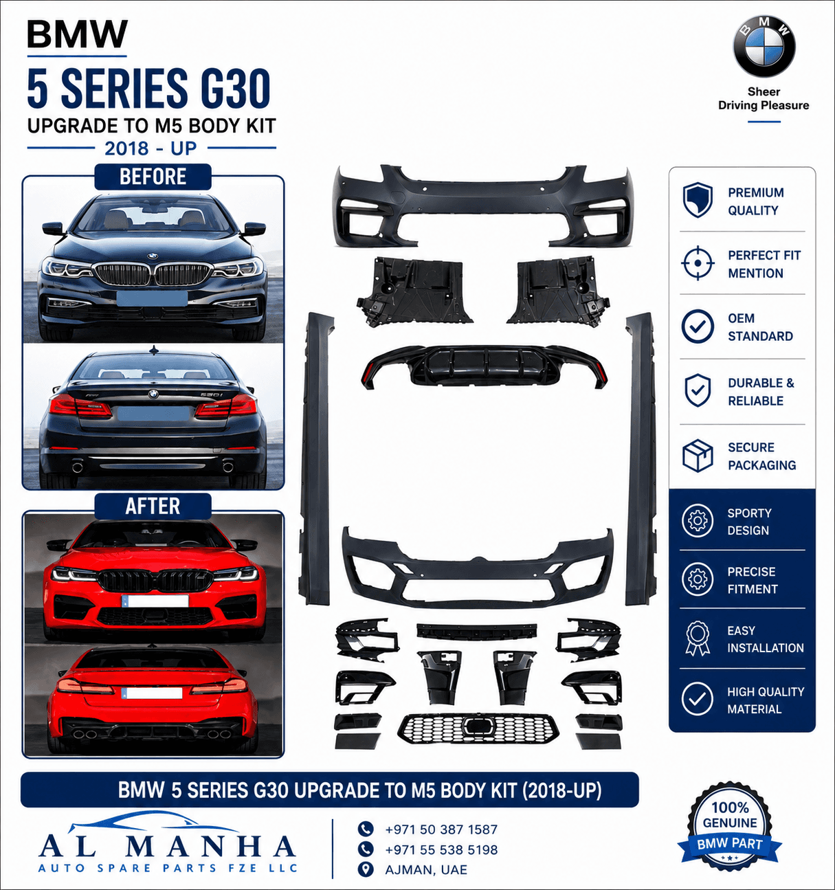 BMW 5 SERIES G30 UPGRADE TO M5 BODY KIT (2018-UPJ